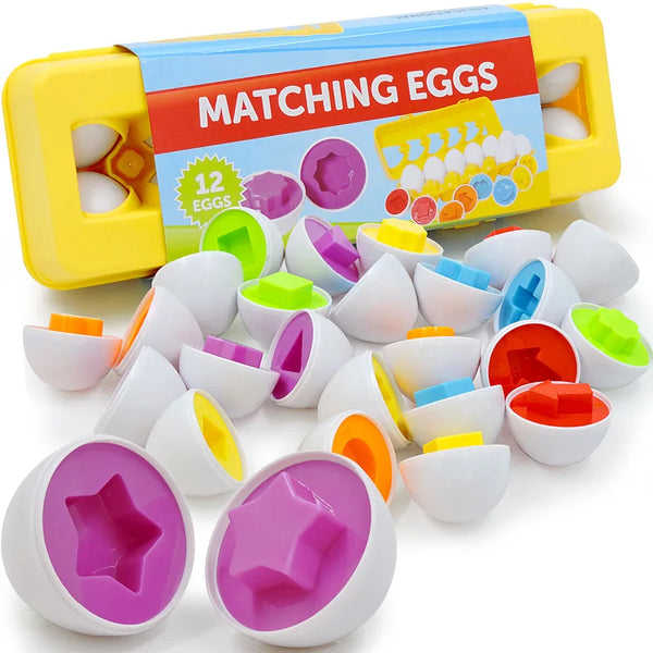 6/12PCS Montessori Smart Eggs Educational Toy – Shape, Math & Alphabet Learning Puzzle for Kids